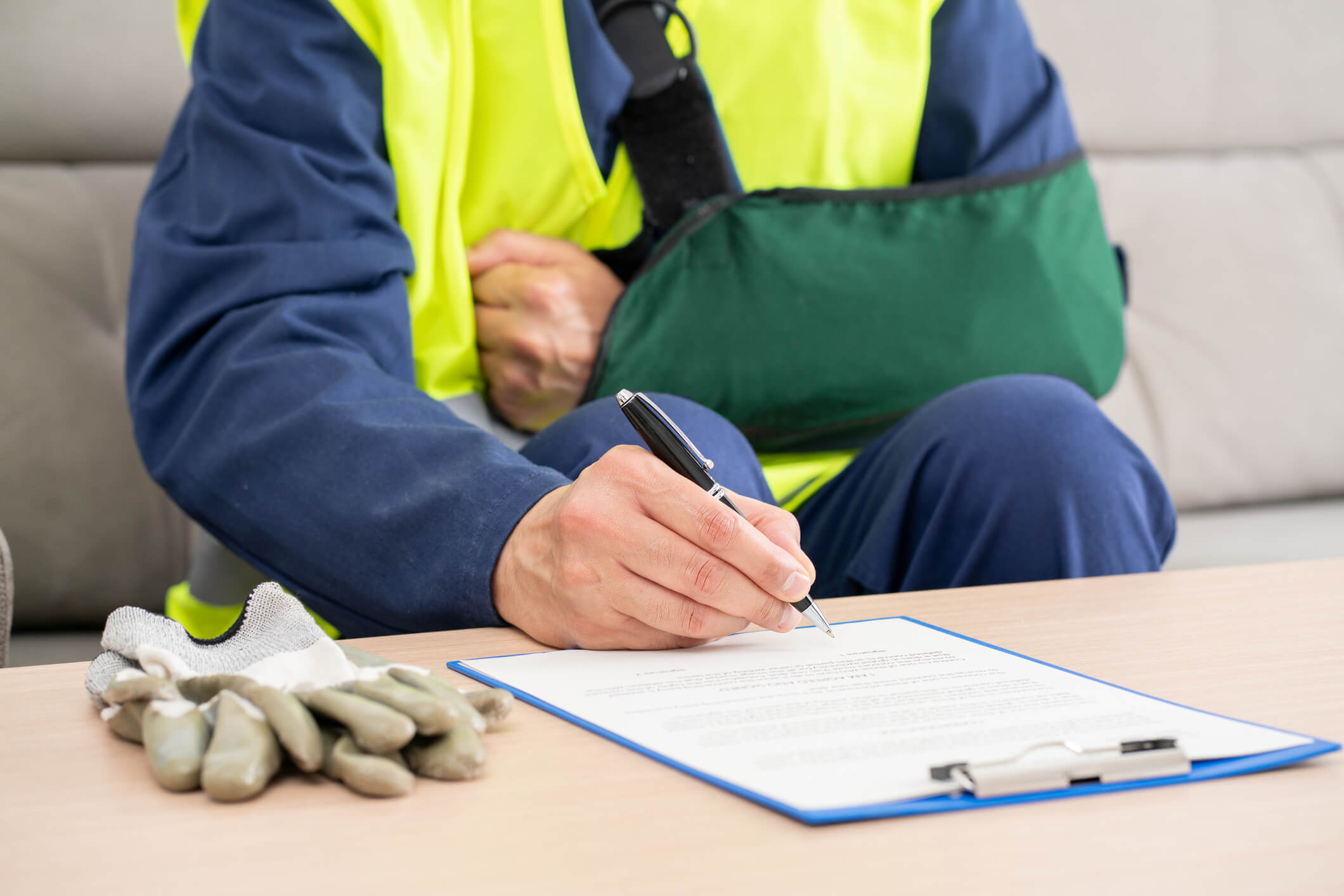 Form 18 notice of accident being completed by an injured worker for a North Carolina workers comp claim